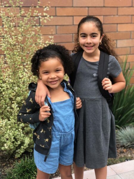 Maris and her little sister before their first day of school