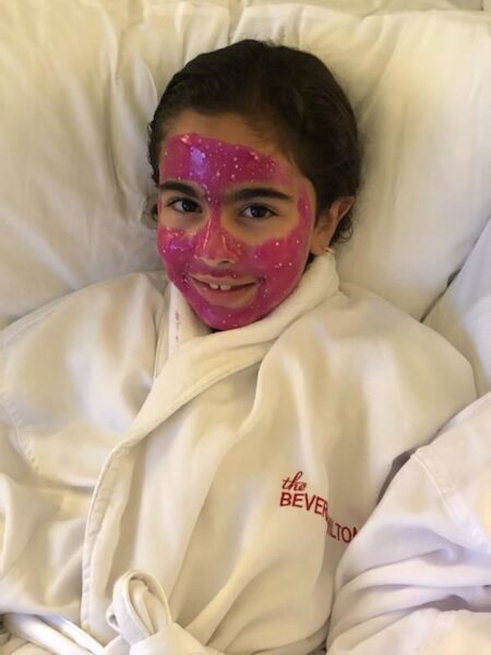 Maris having fun at a spa