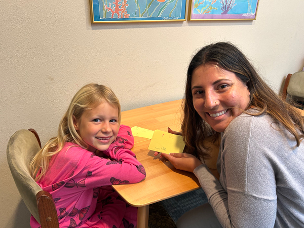 Kristina with a child